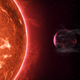 A planet having its atmosphere stripped by a star’s heat. Image: Peter Devine